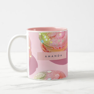 Personalisierte Launische Pastell-Macaron-Funken Zweifarbige Tasse