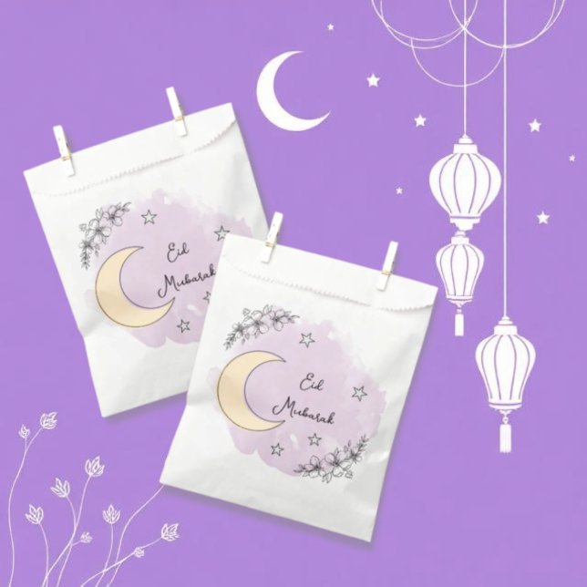 Personalisierte Lavendel-Eid-Mubarak-Geschenktüte Geschenktütchen (Von Creator hochgeladen)