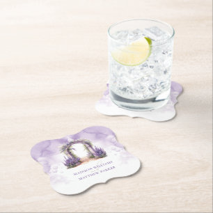 Personalisierte Lavendel Garden Wedding Untersetzer