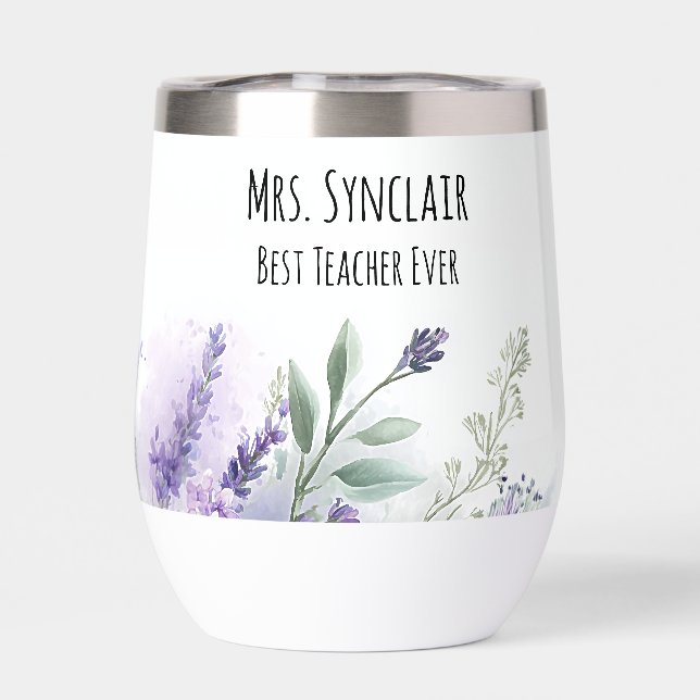 Personalisierte Lavendelblumen-Lehrerdankbarkeit (Rückseite)