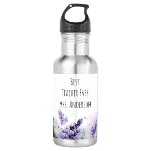 Personalisierte Lavendelblumen-Lehrerdankbarkeit Edelstahlflasche