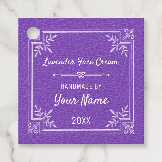 Personalisierte Lavendelcreme Geschenkanhänger (Vorderseite)