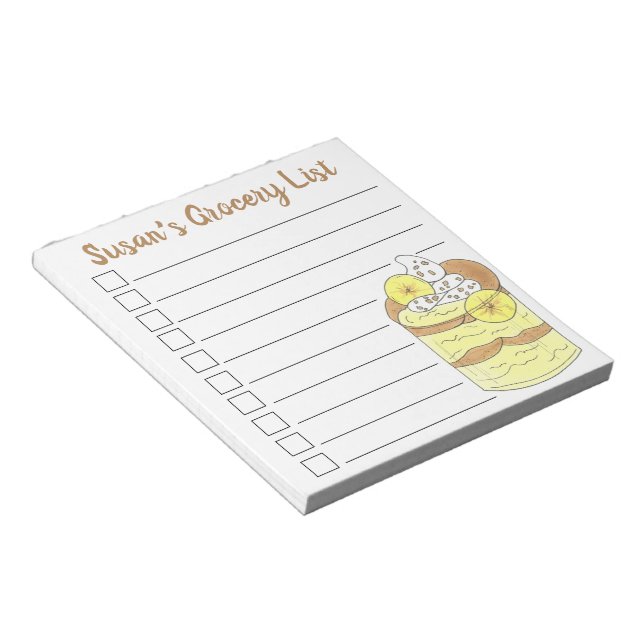 Personalisierte Lebensmittel Shopping List Banana  Notizblock (angewinkelt)