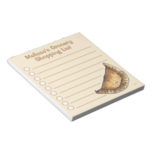 Personalisierte Lebensmittelliste des Empanada Notizblock