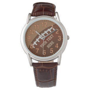 Personalisierte lederne Fußball-Uhren Armbanduhr
