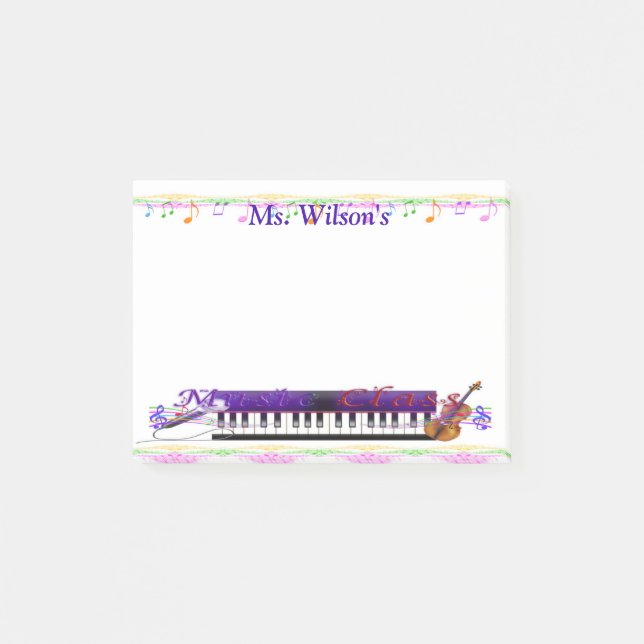 Personalisierte Lehrer-Musik-Klasse Posten-it® Post-it Klebezettel (Vorderseite)