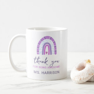 Personalisierte Lehrer Regenbogen Danke Kaffeetasse