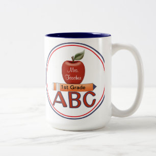 Personalisierte Lehrer-Tasse Zweifarbige Tasse