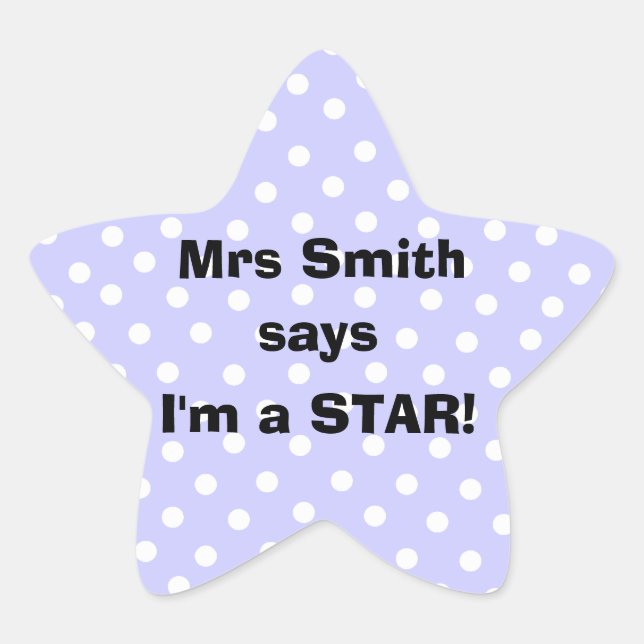 Personalisierte Lehreraufkleber - Ich bin ein Star Stern-Aufkleber (Vorderseite)
