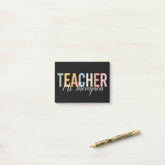 Personalisierte Lehrerbewertung zurück zur Schule Post-it Klebezettel (Auf Schreibtisch)