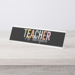 Personalisierte Lehrerbewertung zurück zur Schule Schreibtischnamensplakette