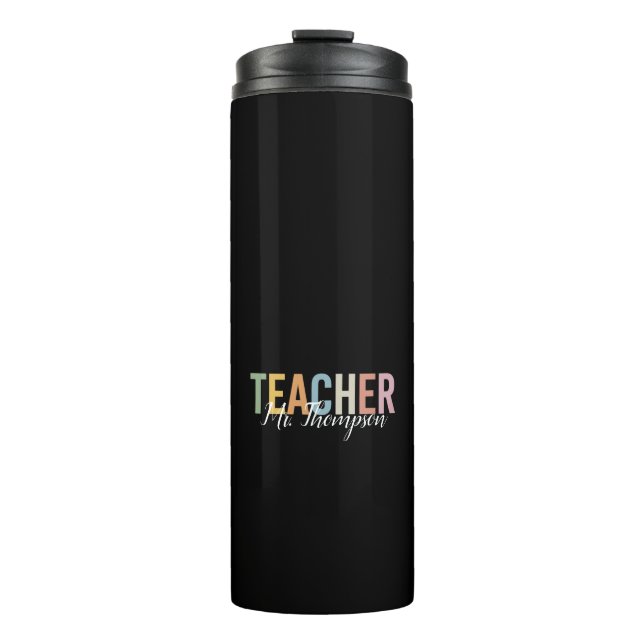 Personalisierte Lehrerbewertung zurück zur Schule Thermosbecher (Vorderseite)
