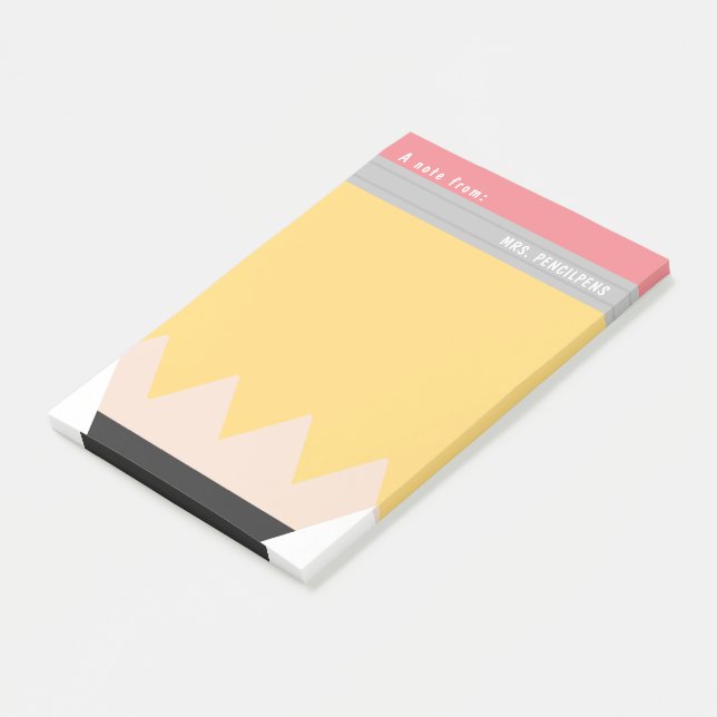 Personalisierte Lehrerbewertungs Stift Pos Post-it Klebezettel (angewinkelt)