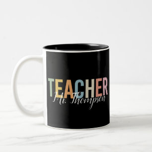 Personalisierte Lehrererkennungs-Rückkehr zur Schu Zweifarbige Tasse
