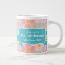 Personalisierte Lehrerin mit Pastellblumen