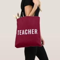 Personalisierte Lehrertasche Burgunderrot