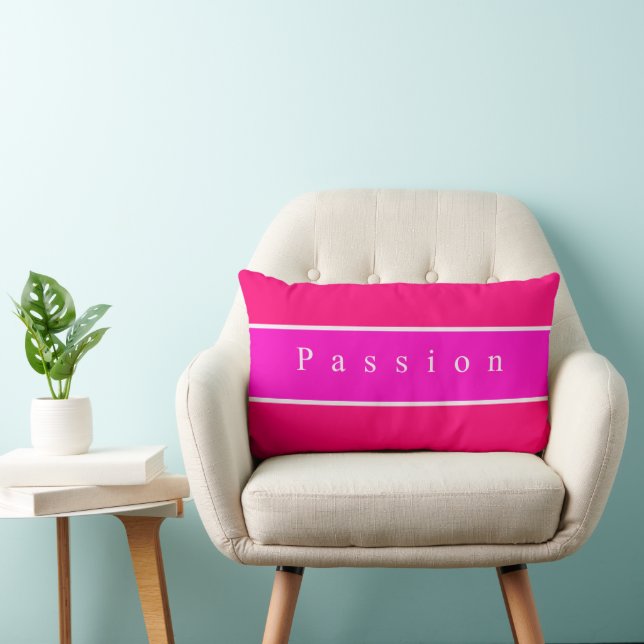 Personalisierte Leidenschaft Rosa und Weiß Zuhause Lendenkissen (Stuhl )