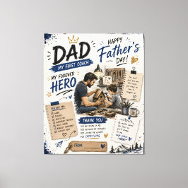 Personalisierte Leinwand 'Mein erster Coach Papa'