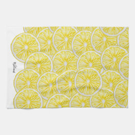 Personalisierte Lemon-Scheiben-Muster Geschirrtuch