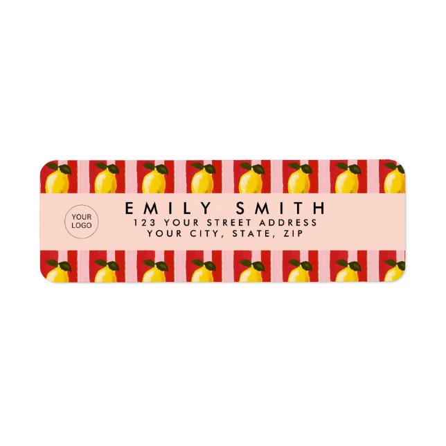 Personalisierte Lemon Stripe Muster Gelbe Zitronen (Vorne)