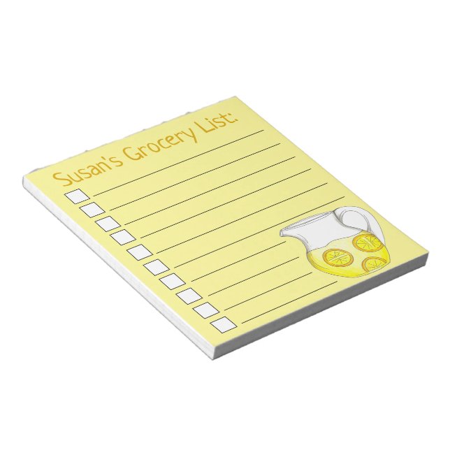 Personalisierte Lemonade Pitcher Liste Notizblock (angewinkelt)