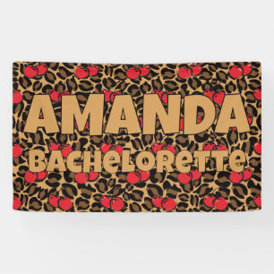 Personalisierte Leopard-Kirsche Junggesellinnen-Ab Banner