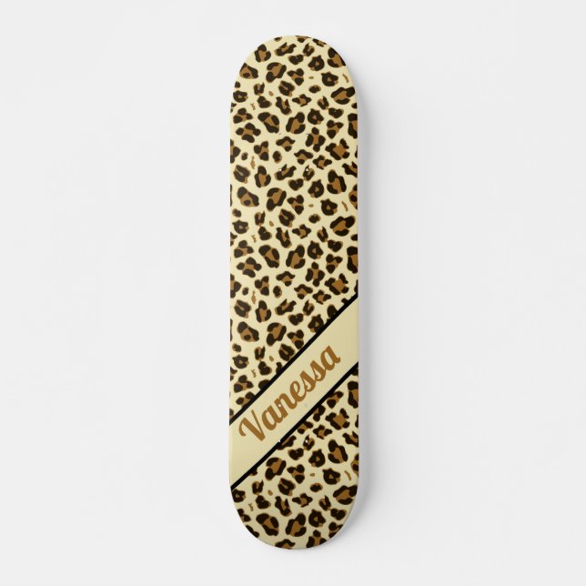 Personalisierte Leopard-Printwerbung - Girls-Skate Skateboard (Vorne)