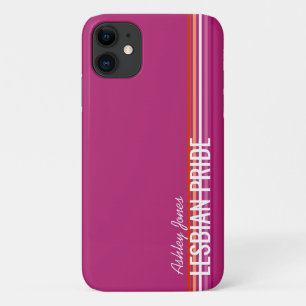 Personalisierte Lesbenflagge (5-Streifen) Streifen Case-Mate iPhone Hülle