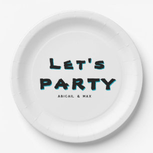 Personalisierte Let's Party Pappteller