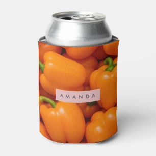 Personalisierte leuchtend frische orange Paprika Dosenkühler