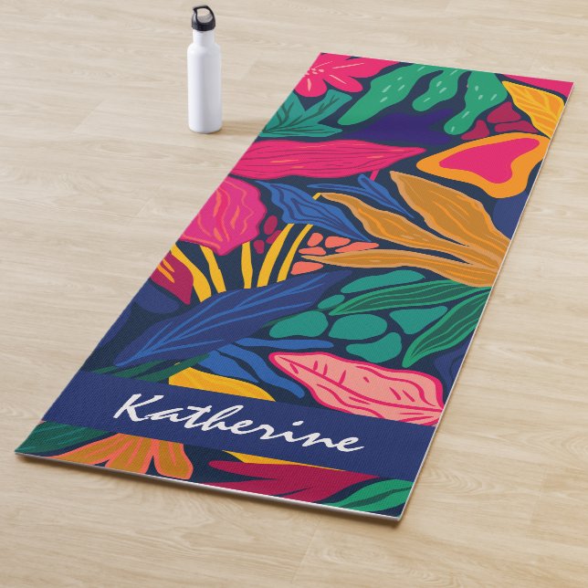 Personalisierte, leuchtend tropische, farbenfrohe  yogamatte (Beispiel)