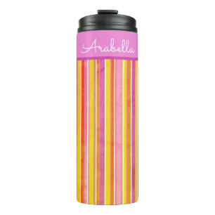 Personalisierte leuchtende Grunge-Streifen Thermosbecher