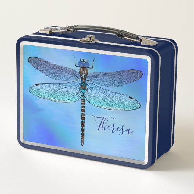 Personalisierte Libelle Navy Lunchbox (Vorderseite)
