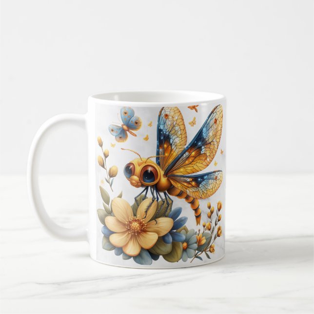 Personalisierte Libelle-Tasse Kaffeetasse (Links)
