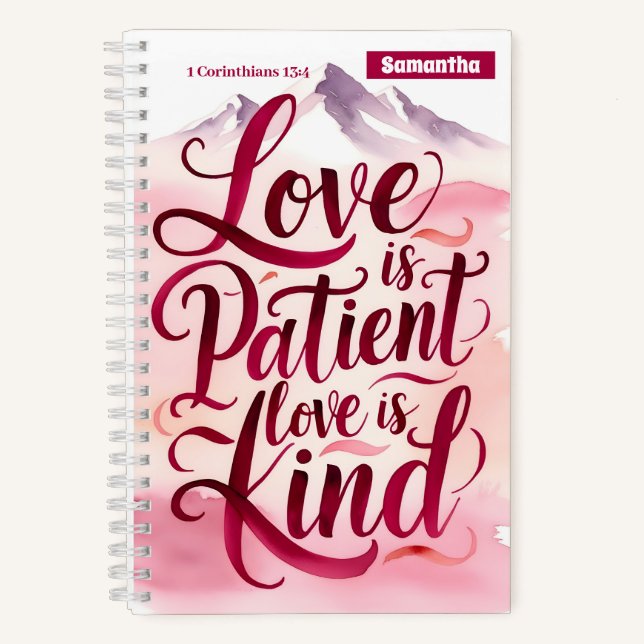 Personalisierte Liebe: Christliches Journal des Pa Notizbuch (Vorderseite)