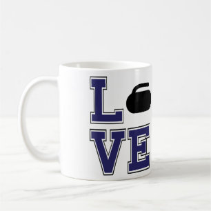 Personalisierte LIEBE des Sports der Curling-Tasse Kaffeetasse