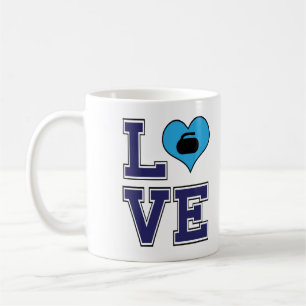 Personalisierte LIEBE des Sports der Curling-Tasse Kaffeetasse