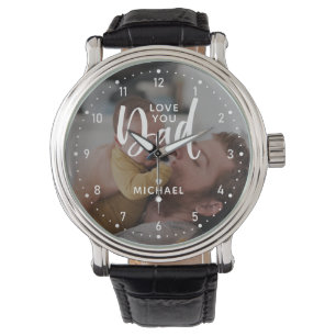 Personalisierte "Liebe dich Papa" Foto-Uhr Armbanduhr