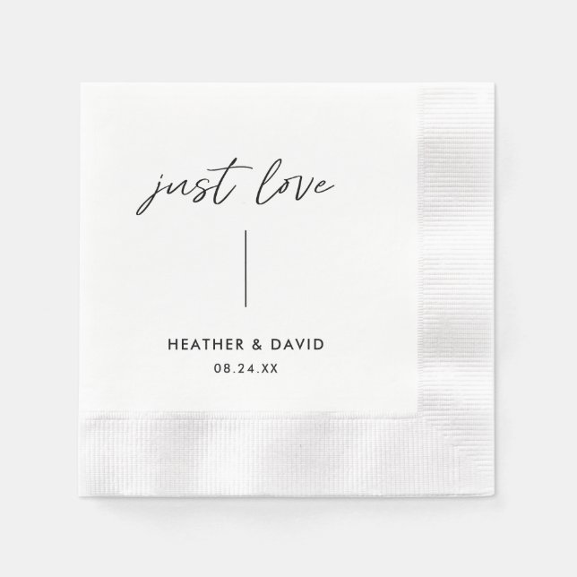 Personalisierte Liebe Elopement Hochzeit von Napki Serviette (Vorderseite)