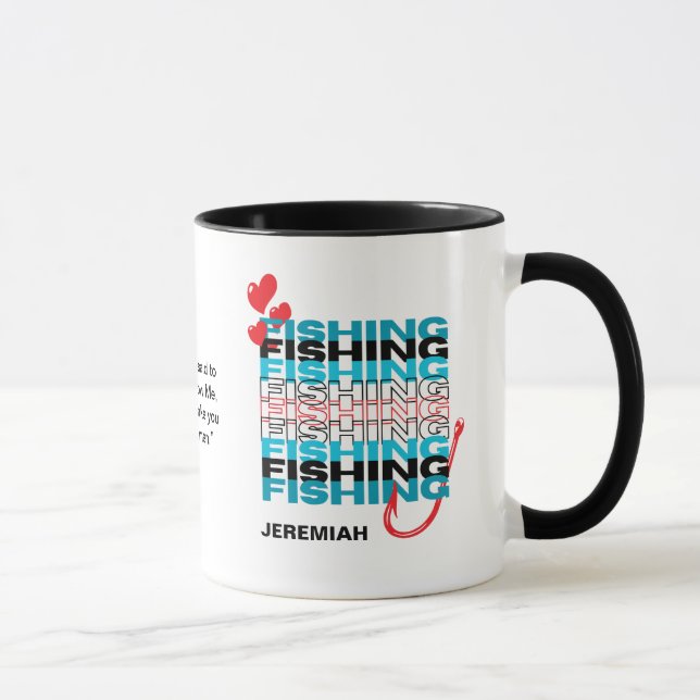 Personalisierte LIEBE FISCHEREI Christlich Tasse (Rechts)