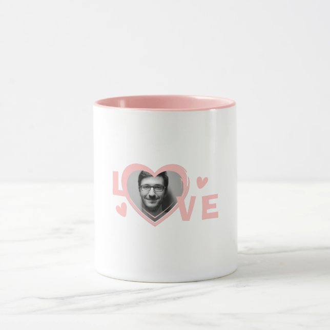 Personalisierte Liebe Form Foto Tasse (Zentrum)