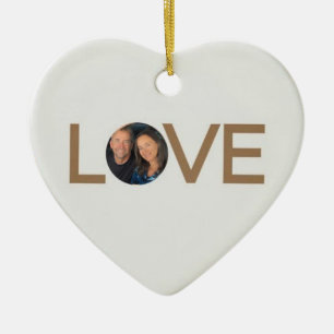 Personalisierte Liebe Foto Herzform Keramik Ornament