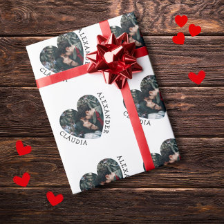 Personalisierte Liebe Foto und 2 individuelle Name Geschenkpapier