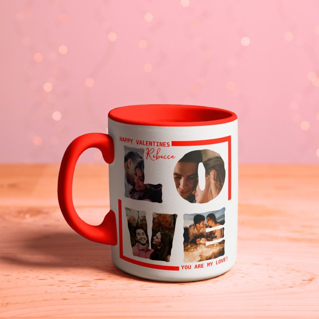 Personalisierte "LIEBE"-FotoCollage im modernen St Tasse (Von Creator hochgeladen)