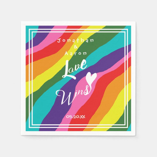 Personalisierte Liebe für Hochzeiten Serviette (Vorderseite)