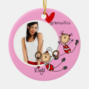 Personalisierte Liebe-Gymnastik-Foto-Verzierung Keramikornament