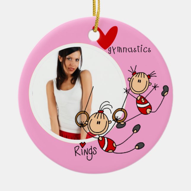 Personalisierte Liebe-Gymnastik-Foto-Verzierung Keramikornament (Vorne)