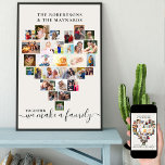 Personalisierte Liebe Herzklopfen Collage Poster<br><div class="desc">Erstellen Sie Ihr eigenes personalisiertes Poster mit 29 Ihrer Lieblings-Fotos und Ihren Familiennamen(en). Die Fotovorlage ist ein Set, um eine Foto-Collage in Form einer Liebe-Herz zu erstellen und Ihre Bilder in einer Mischung aus Portrait, Landschaft und quadratischen instragramm Formaten anzuzeigen. Laden Sie Ihre Fotos, die in Reihen arbeiten, von oben...</div>