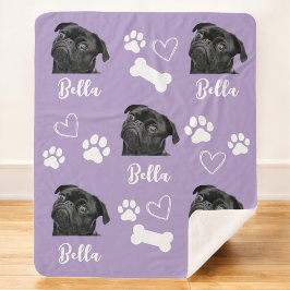 Personalisierte Liebe Hund Haustier 5 FotoCollage Sherpadecke