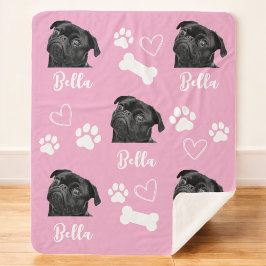 Personalisierte Liebe Hund Haustier 5 FotoCollage Sherpadecke